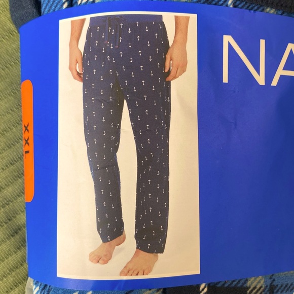 Nautical men’s sleepwear, fleece pants 2 pk in blue. Size XXL. Has pockets. NEW - Picture 3 of 5